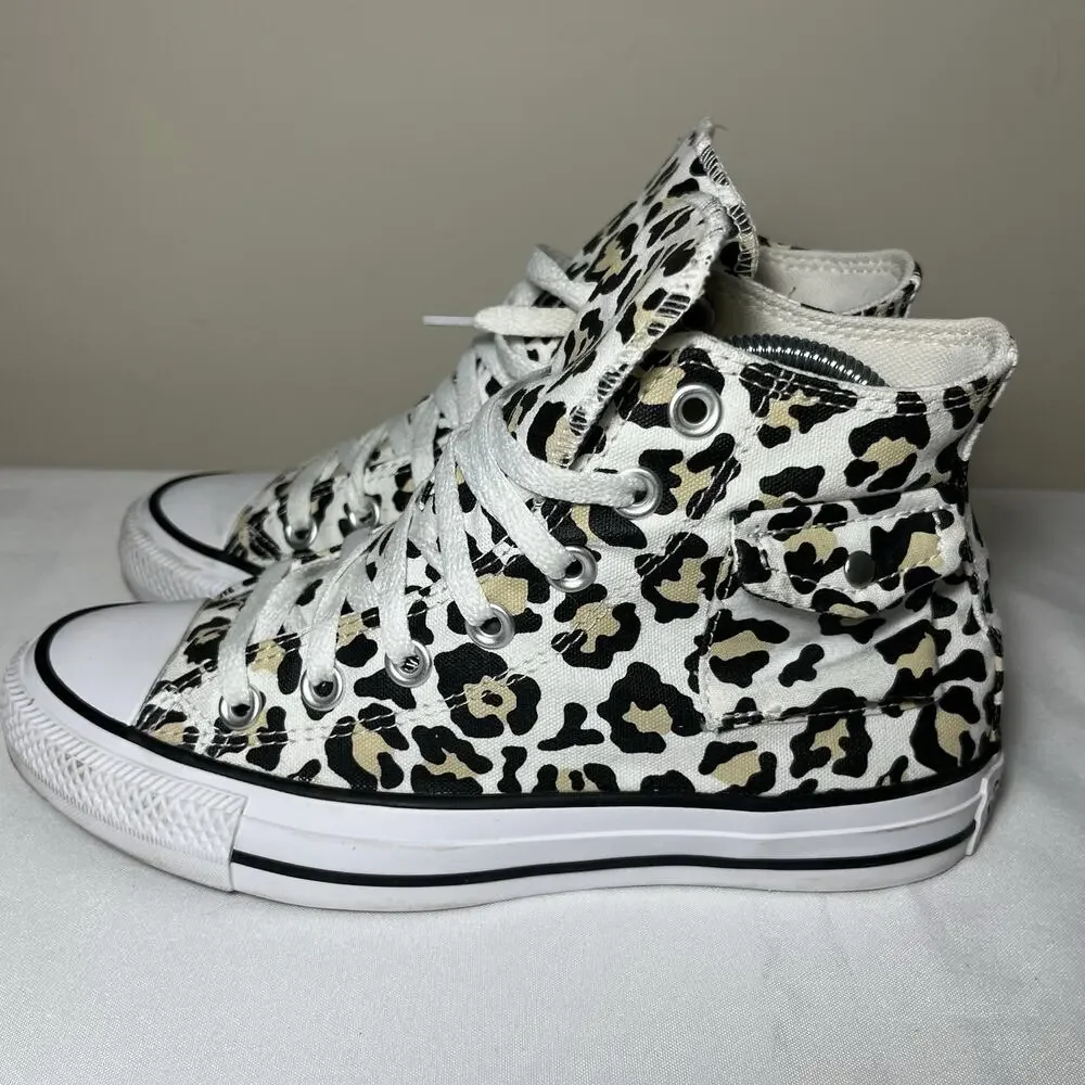 Converse Chuck Taylor All Star High‎ Leopard Sneakers Pocket 167086C W6 Rare